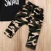 Casual Toddler Kids Boys SWAG Tops T-shirt Camo Pants 2Pcs Outfits Set 1-6Yrs