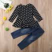 US Toddler Baby Kid Girl Dress Top camiseta Pantalones de mezclilla rotos Conjunto de ropa Conjunto