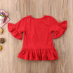 Duopindun Princess Tops Mini Dress Kids Baby Girls Ruffle T Shirt Blouse Clothes Fit 2 7T duopindun kopen in de aanbieding