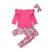 Meihuid 3Pcs Baby Girls Flamingo Outfits T Shirt Pants Set Toddler Autumn Clothes Au meihuid kopen in de aanbieding