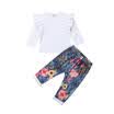 2pcs recién nacido bebé niños niñas ropa de manga larga camiseta Tops pantalones trajes conjunto