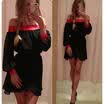 2015 sexy mujer fuera del hombro falda club fiesta cóctel Bech mini vestido
