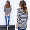 Duopindun Women Striped Long Sleeve Casual Loose T Shirt Tops Blouse Mini Dress Uk duopindun kopen in de aanbieding