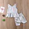 Toddler Kid Baby Girl Tops Vestido T-shirt Pantalones cortos Conjunto de traje Ropa 2pcs Conjunto