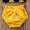 Summer Toddler Baby Kids Girls Girasol Tops Pantalones cortos de bowknot Conjuntos de trajes