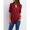 Duopindun Womens Blouse Chiffon Long Sleeve Shirt V Neck Loose Casual Tops Uk duopindun kopen in de aanbieding