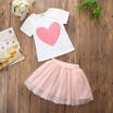 Canis Summer Family Clothes Mother Daughter Heart Short Sleeve Topsskirts Girls Dress canis kopen in de aanbieding