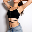 Duopindun Canis Women Knit Crochet Spaghetti Strap Vest Cami Tank Crop Tops Shirt Blouseuk duopindun kopen in de aanbieding