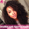 Sassy Girl Brazilian Kinky Curly Virgin Hair With Closure Afro Peerless sassy girl kopen in de aanbieding