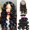 Ms Luna Hair 360 Lace Frontal Closure With Bundles Pre Plucked Weave Body Wave 3 Pcs Brazlian Virgin ms luna hair kopen in de aanbieding