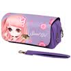 Shazer culture simple creative large capacity canvas pencil bag - sweetheart girl children student pencil bag stationery purple
