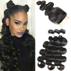 Bettylove Brazilian Body Wave Hair 3 Bundles With 1Pc Lace Closure 4X4 Part 100 Human Weave Virgin bettylove kopen in de aanbieding