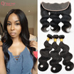 Cy May Hair 8A Grade Lace Frontal Closure With Bundles Pre Plucked Peruvian Body Wave Ear To Baby cy may hair kopen in de aanbieding