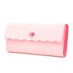 Marianan cowhide long paragraph sweet heart-shaped metal three fold the first female wallet cherry powder