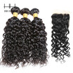 Sexemara Peruvian Virgin Hair 3 Bundles With 1Pc 4X4 Closure Water Wave Wet Wavy 3 sexemara kopen in de aanbieding