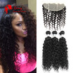 Remy Human Hair Cz Brazilian Water Wave Weave With Lace Frontal 13X4 Inch Free Part Natural Bundles remy human hair kopen in de aanbieding