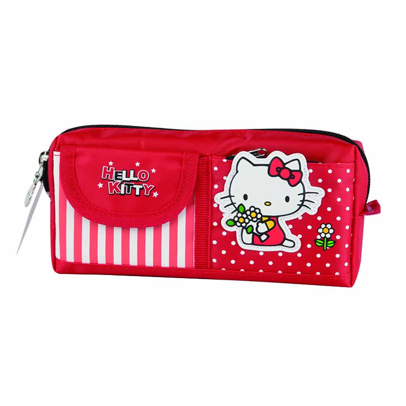 GuangBo Canvas Duo large capacity pencil bag stationery bag school supplies Hello Kitty KT85005