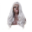 Anogol Grey Silver Body Wave Eruca Laco Sintetico Heat Resistant Hair Long Natural Wavy Synthetic Lace Front Wig anogol kopen in de aanbieding