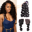 Sexy Lady Brazilian Loose Wave 3 Bundles With Lace Closure Unprocessed Virgin Hair 100 Human Weaves sexy lady kopen in de aanbieding