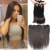 Cy May Hair Brazilian Virgin Straight With Lace Frontal Clsoure Human Extensions Closure Tissage Bresilienne Avec cy may hair kopen in de aanbieding