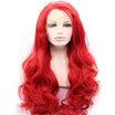 Anogol Handmade Wave Long Body Wavy Red Glueless Heat Resistant Fiber Natural Fully Hair Wigs Synthetic Lace Front Wig anogol kopen in de aanbieding