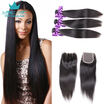 Noble Qu Lace Frontal Closure With Bundles Peruvian Virgin Hair Straight 3 Human noble qu kopen in de aanbieding