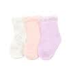 Cotton Age PurCotton Spring&summer baby flower thin jacquard socks 15cm half bleach lilac purple light pink 3 pairs bag