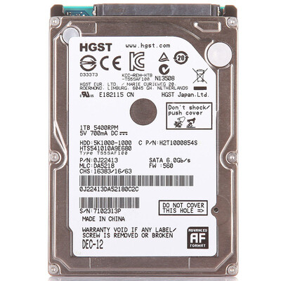 

ноутбуков диски Yuke (HGST) 1Tb 5400 оборотов в минуту 32M SATA6Gb / с