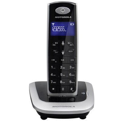 

Телефон Motorola D501C Цифровой беспроводной автономный китайский экран кнопки Blue Backlit Office Главная Беспроводная низкоуровневая фиксированная базовая машина (черный)