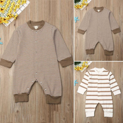 

US Newborn Baby Girl Boy Clothes Striped Long Sleeve Romper Jumpsuit Outfits Set