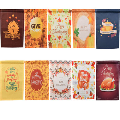 

Tailored 10 Pcs Happy Thanksgiving Garden Flags House Decor Mini Yard Banner 12 x 18