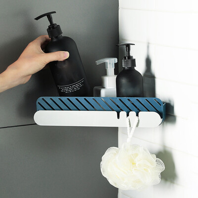 

Gobestart Traceless Plastic Corner Storage Rack Bathroom Kitchen Organizer Shower Shelf