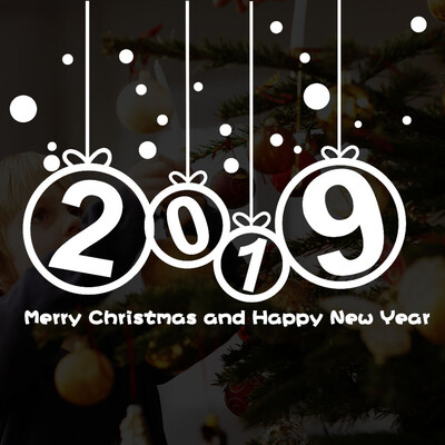 

Tailored New Year 2019 Merry Christmas Wall Sticker Home Shop Windows Decals Decor