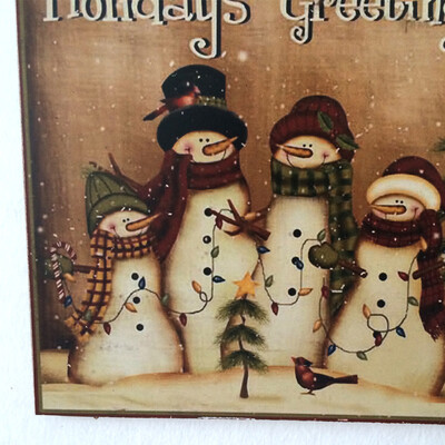 

Tailored Happy Christmas Wooden Pendant Door Decorations Hanging Party Decoration