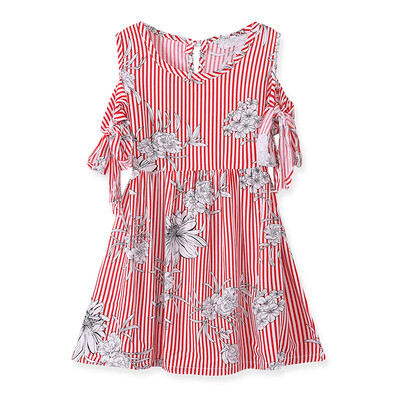 

Cute Little Girl Casual Dresses Summer Casual Baby Girls Floral Print Short Sleeve Dress Kids Toddler Pageant Sundress