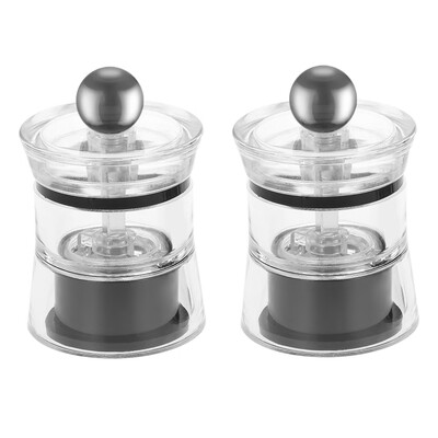 

2pcs Acrylic & Stainless Steel Mini Manual Pepper Grinder Set Muller Mill Kitchen Seasoning Grinding Tool