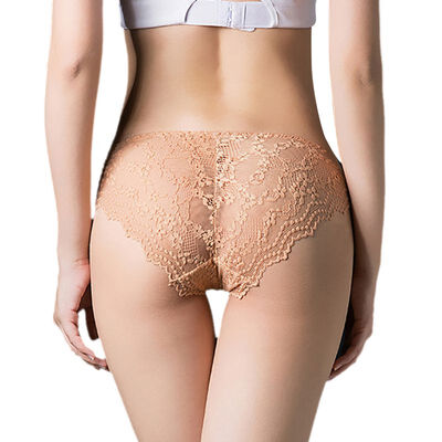 

Women Sexy Solid Color Exquisite Lace Ultra-thin Breathable Soft Low-rise Seamless Briefs High Stretch Panties