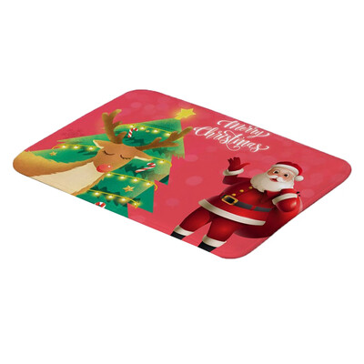 

Christmas Decoration Festive Santa Claus Elk Mat Bedroom Bathroom Home Absorbent Non-Slip Mat