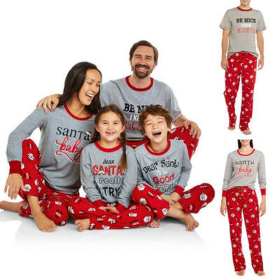 

Family Matching Christmas Pajamas Set Women Baby Kids Santa Sleepwear Nightwear