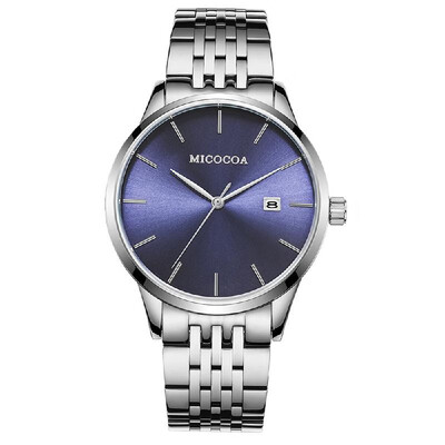 

MICOCOA mens business watch ultra-thin quartz watch male waterproof factory a generation Steel shell silver surface silv