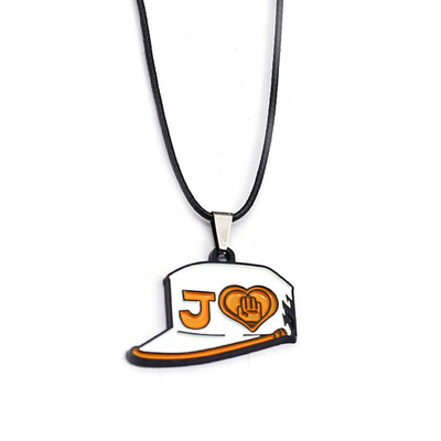 

Anime JOJOS BIZARRE ADVENTURE Keychain Necklace Metal Hat Logo Necklace Pendant Keychain Jewelry Gift
