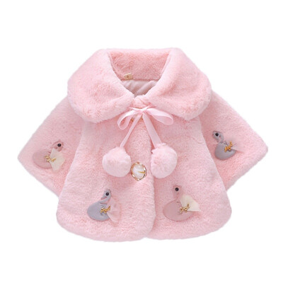 

Infant Newborn Baby Girl Coat Baby Girls Children Jacket Shawl Plush Cartoon Coat Children Cotton Tops Warm Winter Hairy Coats