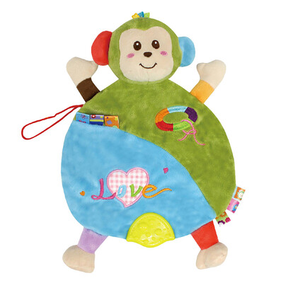 

Tailored Baby Animals Cartoon Soft Teether Plush Toy With Bell Educational Toy