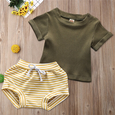 

Pit Clean Color Round Collar Two-piece Short-sleeved Suit