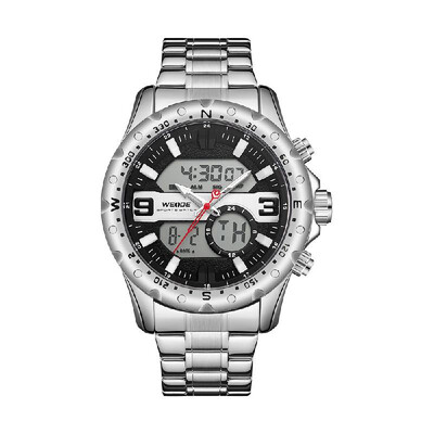 

WEIDE WH8502 Dual Display Two Movement Digital Quartz Men Watch 3ATM Waterproof Business Sports Luminous Military Watch Dual Time