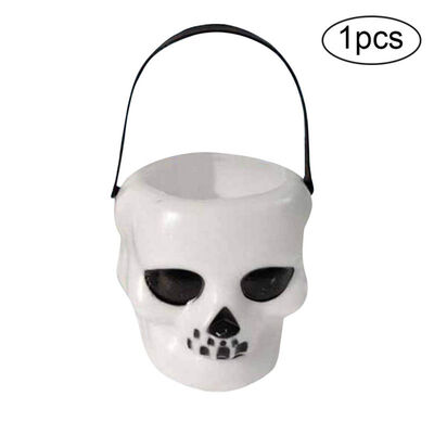 

Happy Halloween Portable Cosplay Candy Jar Treat or trick Gift Holding Box Handhold Skull Witch Tank Halloween Party Decoration