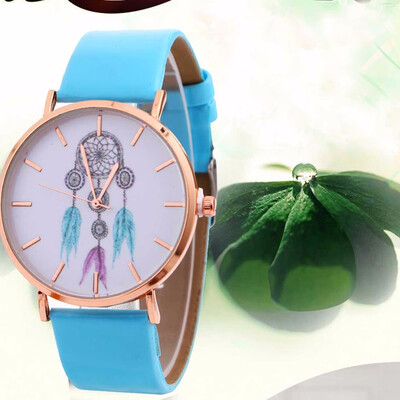 

〖Follure〗Women Wind Chimes Pattern Quartz Watch Leather Strap Belt Table Watch BK