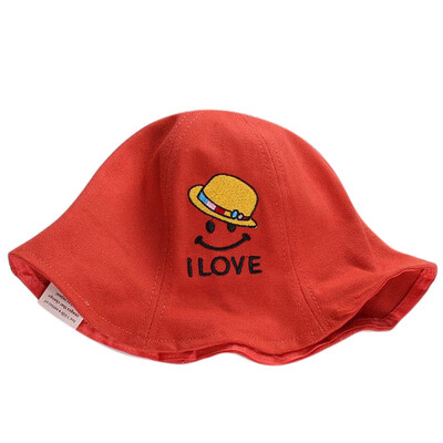 

Summer Kids Girls Boys Cotton Sun Hat Bucket Sunscreen Outdoor Beach Cap Cartoon Casual Hat UV Protection Casual Cap