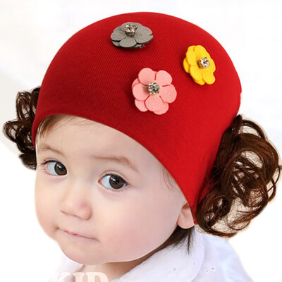 

Cute Kids Wig Hat Baby Boy Girls Cap Knit Earmuff Wig Caps Soft Autumn Winter Warm Hats Girl Hat Toddler Photography Accessories