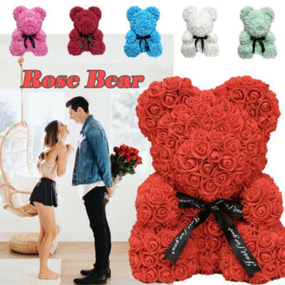 

Rose Flower Teddy Bear for Girlfriend Birthday Wedding Mothers Day Foam Gift UK